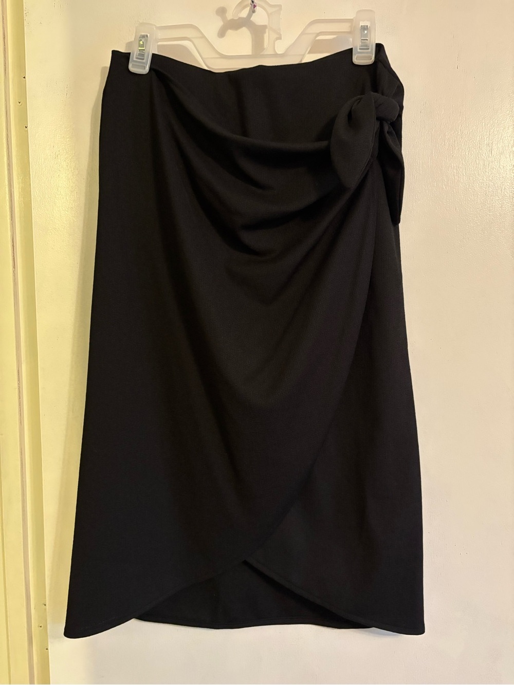 H&M Black Draped Knot Pencil Skirt